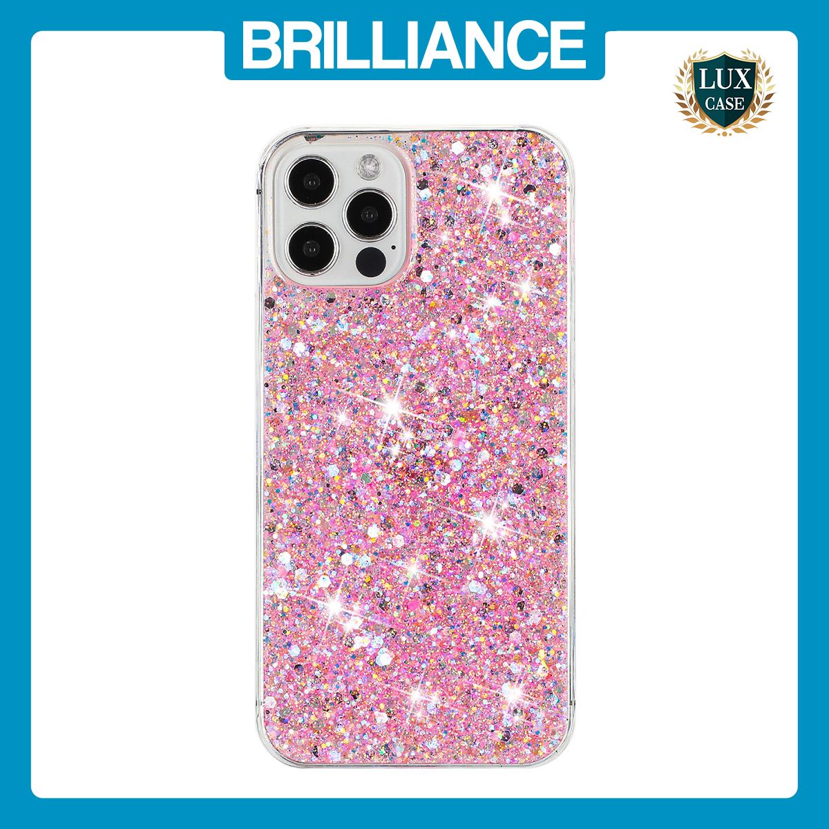 Brilliance LUX iPhone 12 Pro Max Big Hole TPU Star Glitter Crystal Clear Case Pink