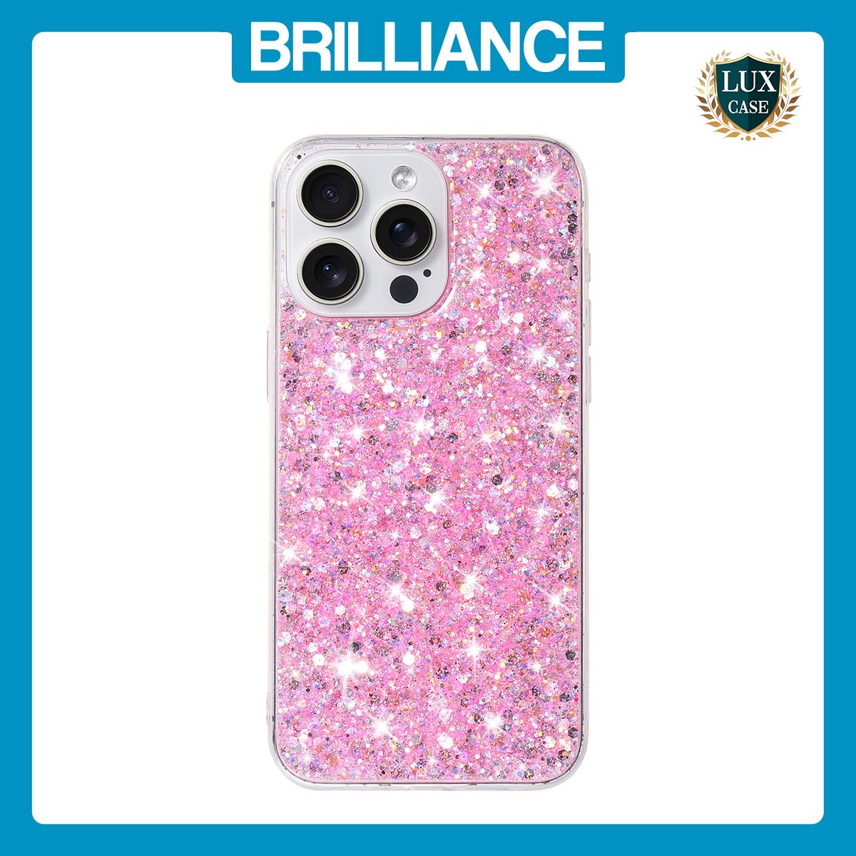 Brilliance LUX iPhone 13 Pro Max Big Hole TPU Star Glitter Crystal Clear Case Pink