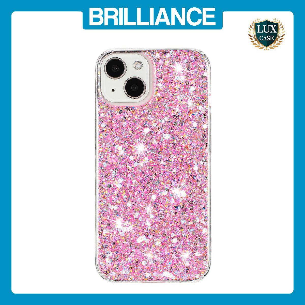 Brilliance LUX iPhone 15 Plus Big Hole TPU Star Glitter Crystal Clear Case Pink