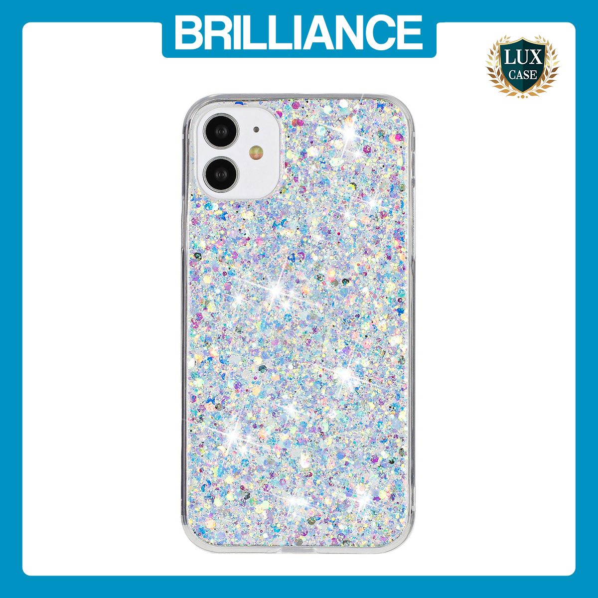 Brilliance LUX iPhone 11 Big Hole TPU Star Glitter Crystal Clear Case White