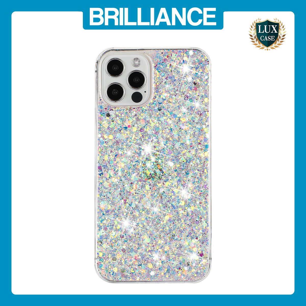 Brilliance LUX iPhone 12 Pro Max Big Hole TPU Star Glitter Crystal Clear Case White