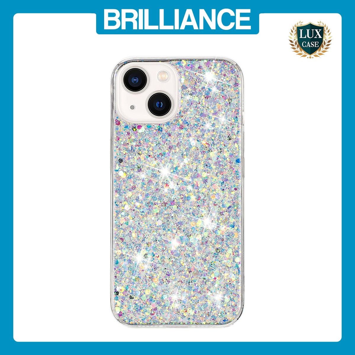 Brilliance LUX iPhone 14 Plus Big Hole TPU Star Glitter Crystal Clear Case White