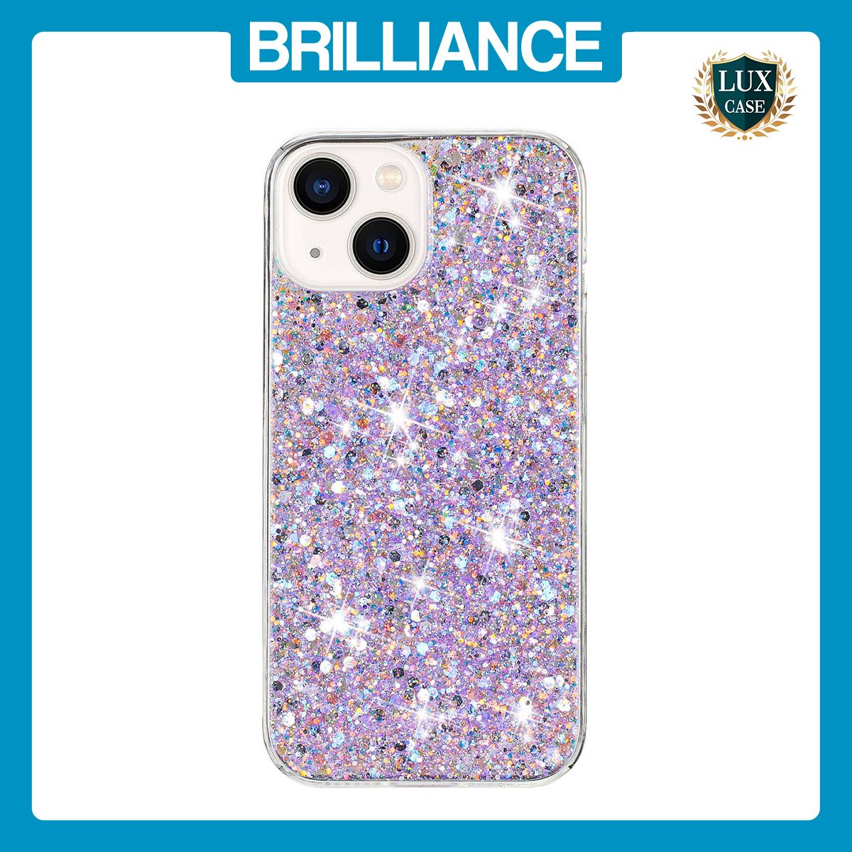 Brilliance LUX iPhone 15 Plus Big Hole TPU Star Glitter Crystal Clear Case Purple
