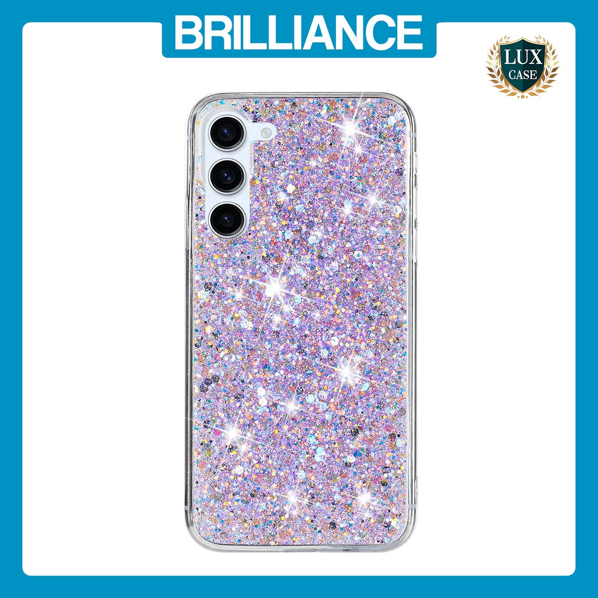 Brilliance LUX Samsung S24 Plus Big Hole TPU Star Glitter Crystal Clear Case Purple