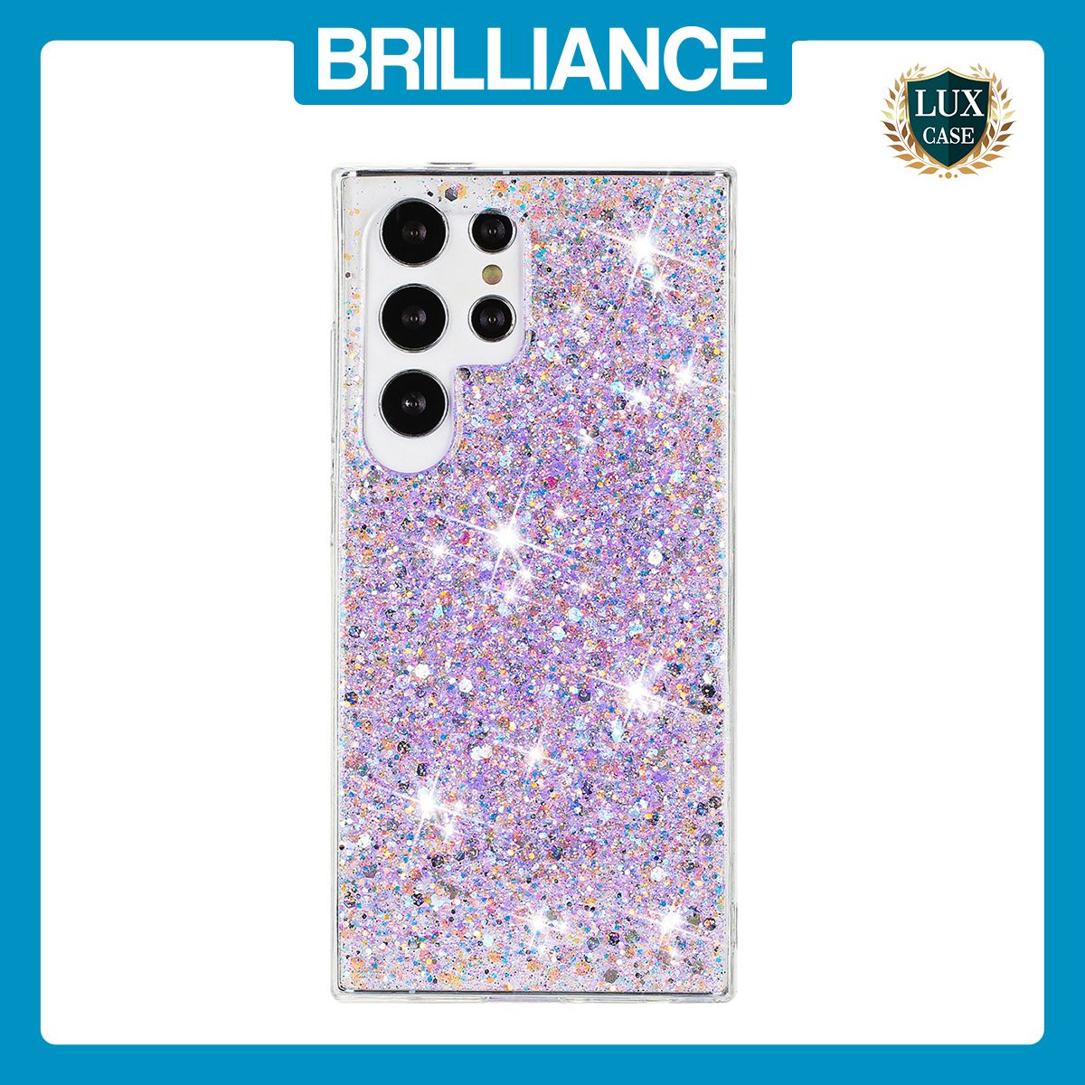 Brilliance LUX Samsung S24 Ultra Big Hole TPU Star Glitter Crystal Clear Case Purple