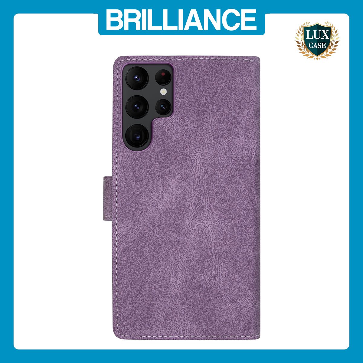 Brilliance LUX Samsung S23 Ultra Flip Premium PU Leather Wallet Business Style with Card Pockets Case Purple