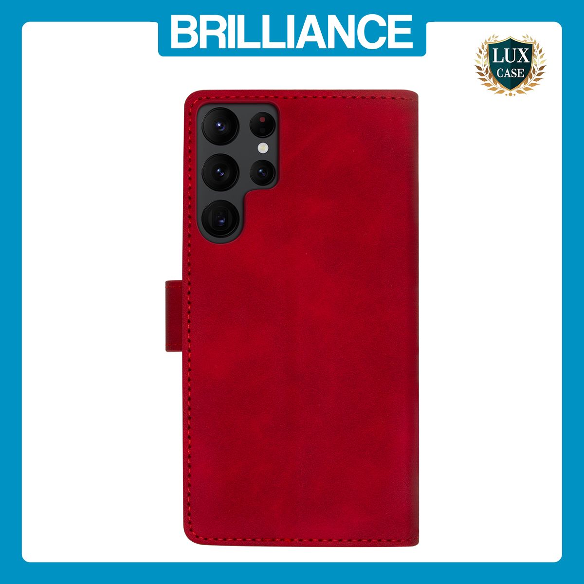 Brilliance LUX Samsung S24 Ultra Flip Premium PU Leather Wallet Business Style with Card Pockets Case Red
