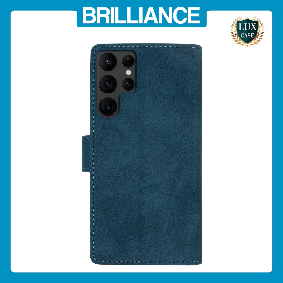 Brilliance LUX Samsung S23 Ultra Flip Premium PU Leather Wallet Business Style with Card Pockets Case Blue