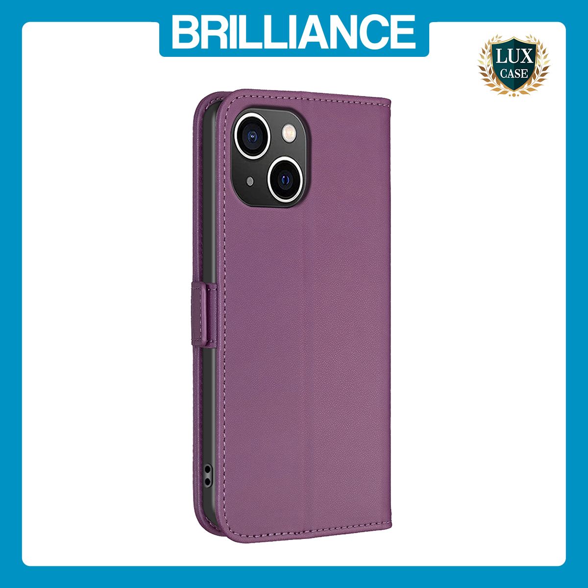 Brilliance LUX iPhone 11 Flip Book PU Leather Wallet Holder & Stand with Card Pockets Case Purple