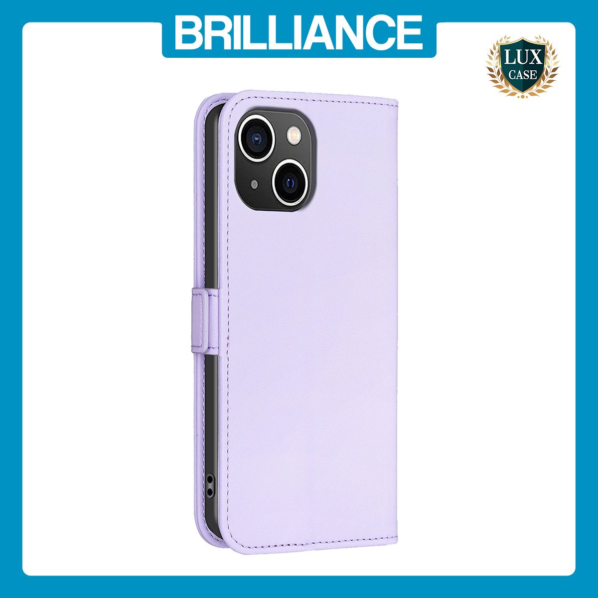 Brilliance LUX iPhone 11 Flip Book PU Leather Wallet Holder & Stand with Card Pockets Case Light Purple