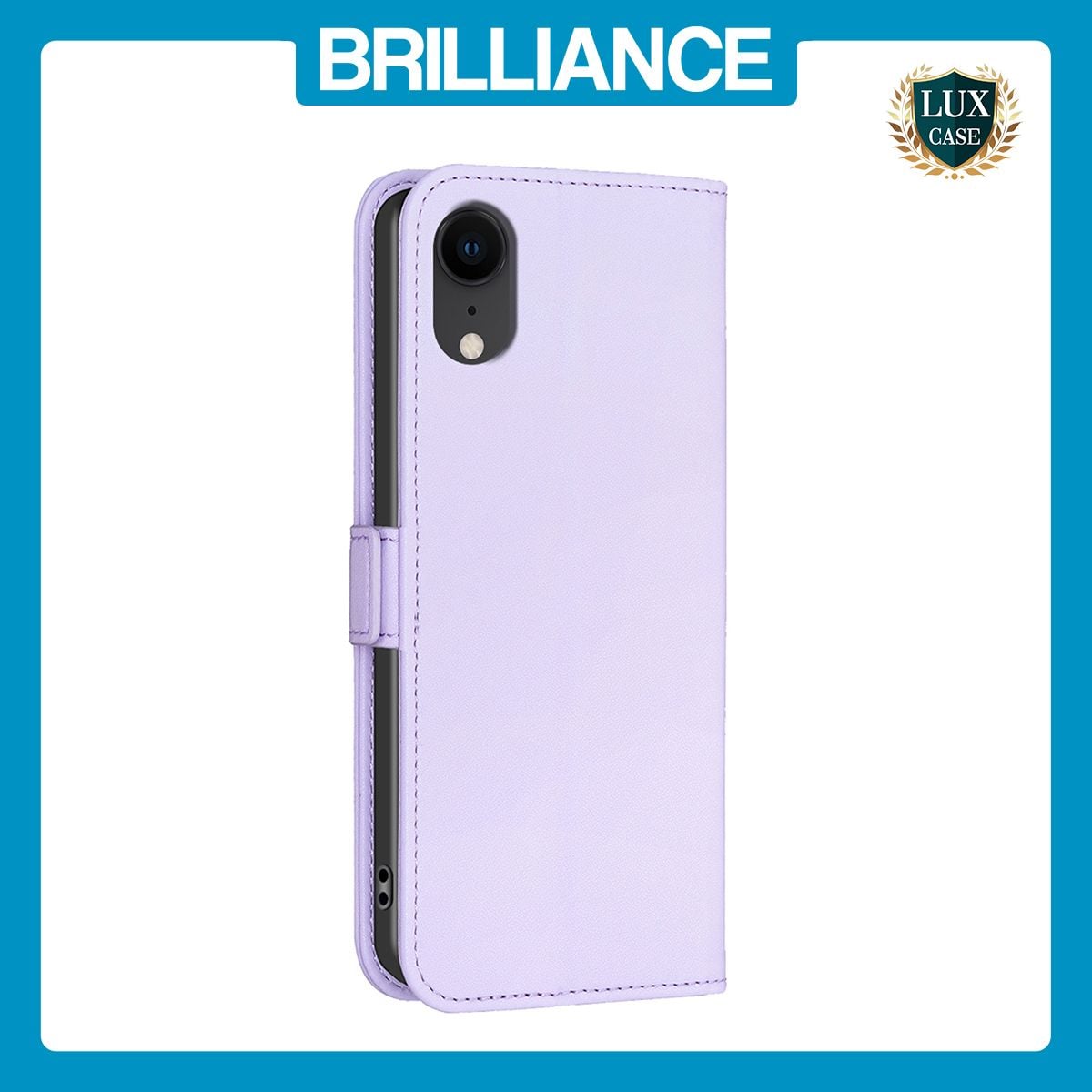 Brilliance LUX iPhone XR Flip Book PU Leather Wallet Holder & Stand with Card Pockets Case Light Purple