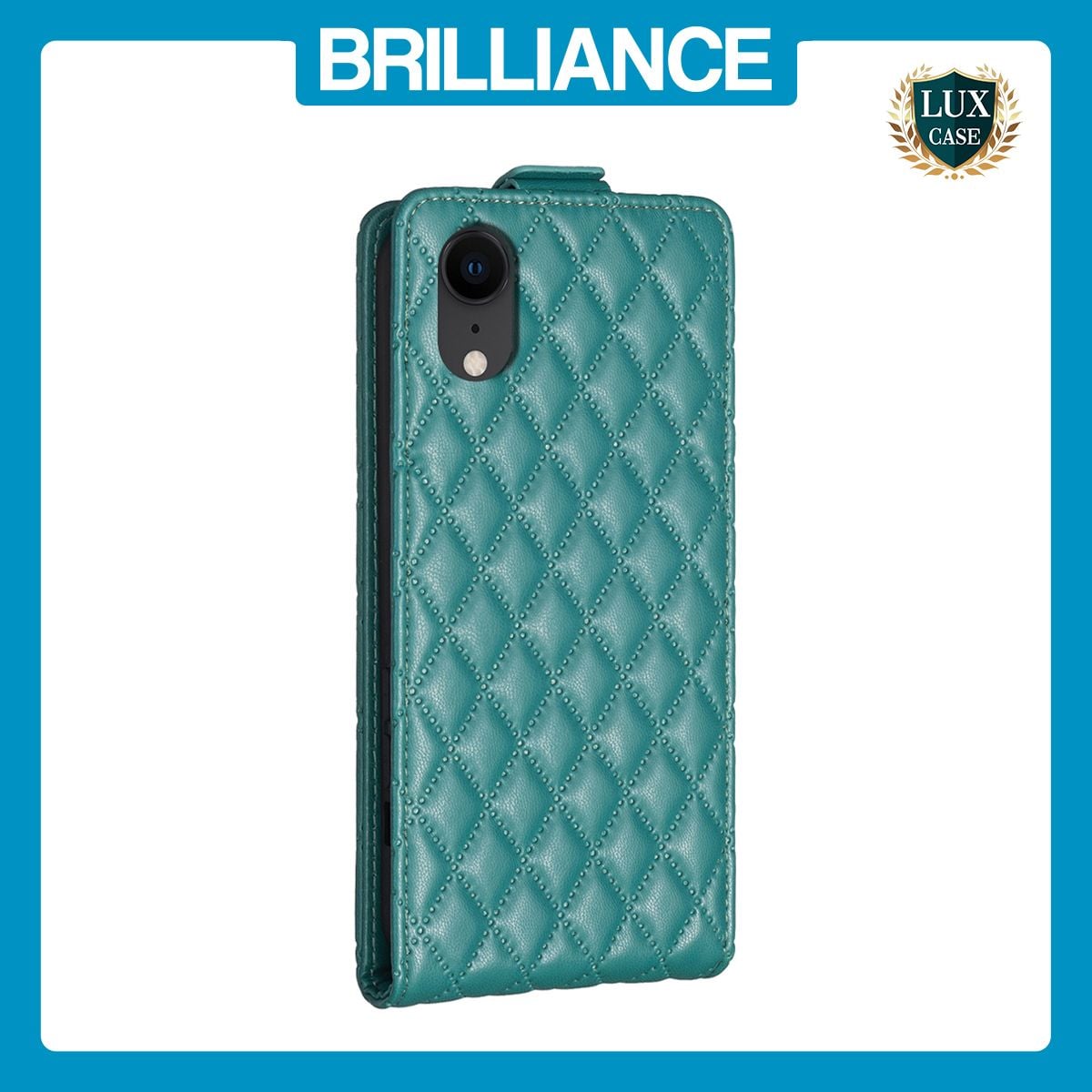 Brilliance LUX iPhone XR Flip PU Photo Frame Leather Up And Down Wallet with Card Pockets Case Green
