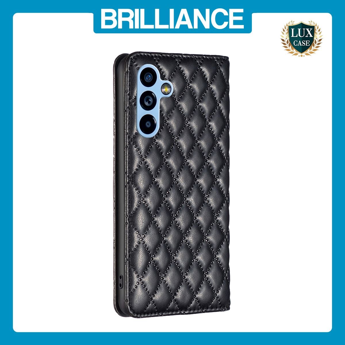 Brilliance LUX Samsung A54 5G Flip PU Leather Holder Slots Magnetic Wallet with Card Pockets Case Black