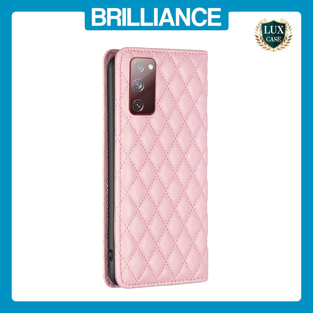 Brilliance LUX Samsung S20 FE/S20 LITE Flip PU Leather Holder Slots Magnetic Wallet with Card Pockets Case Pink