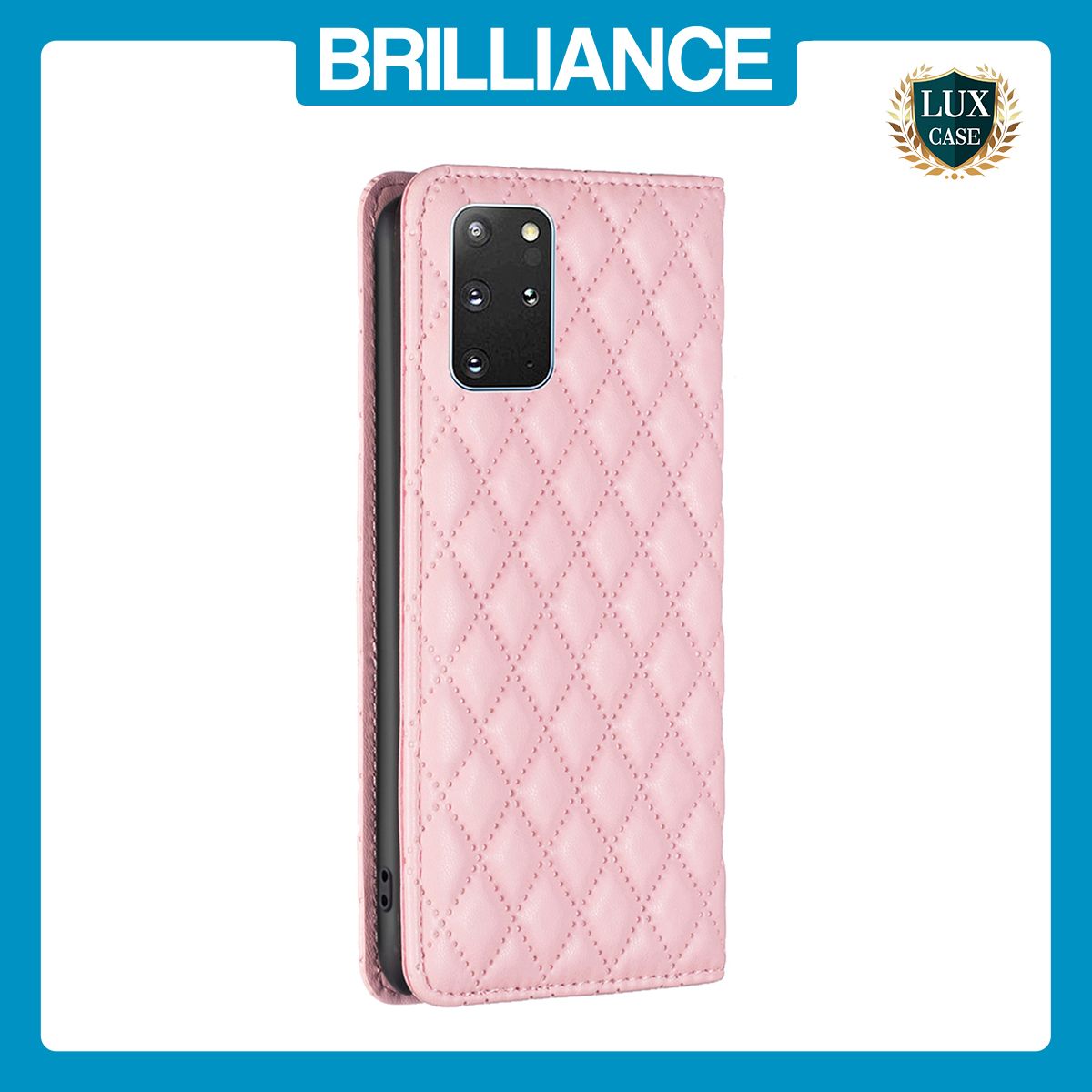 Brilliance LUX Samsung S20 Plus Flip PU Leather Holder Slots Magnetic Wallet with Card Pockets Case Pink