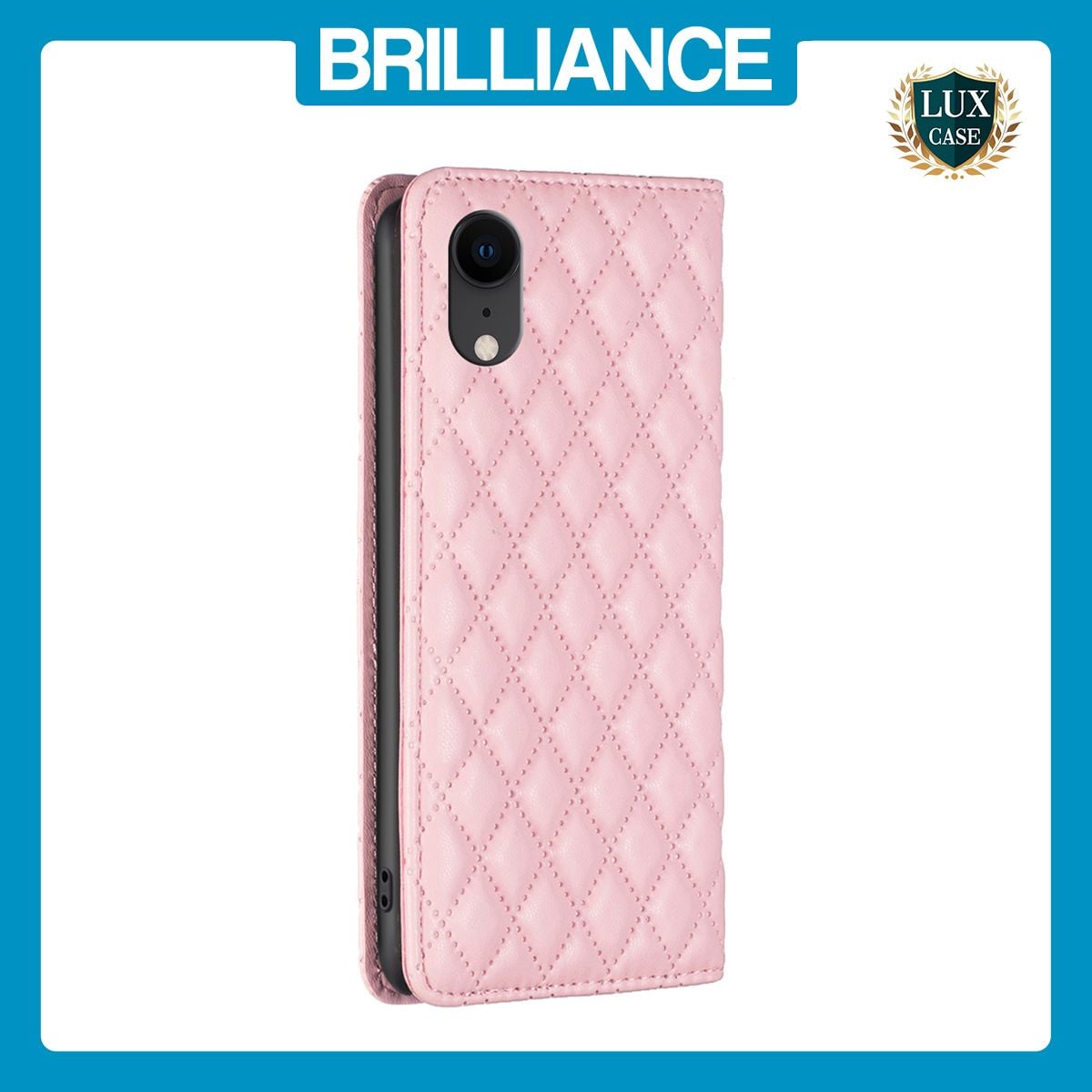 Brilliance LUX iPhone XR Flip PU Leather Holder Slots Magnetic Wallet with Card Pockets Case Pink