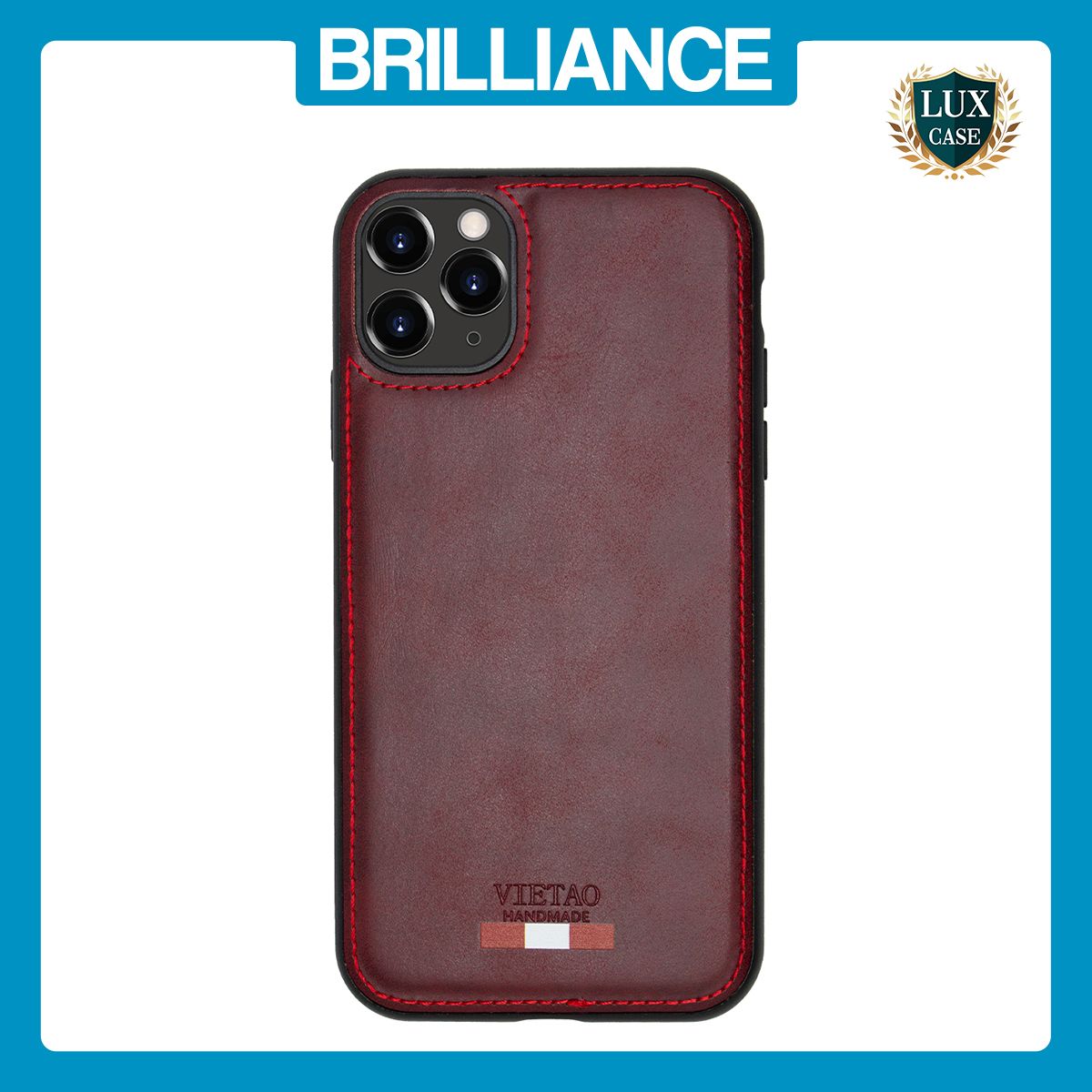 Brilliance LUX iPhone 11 Pro Max TPU PC Leather Scratch Proof Hybrid Case Red