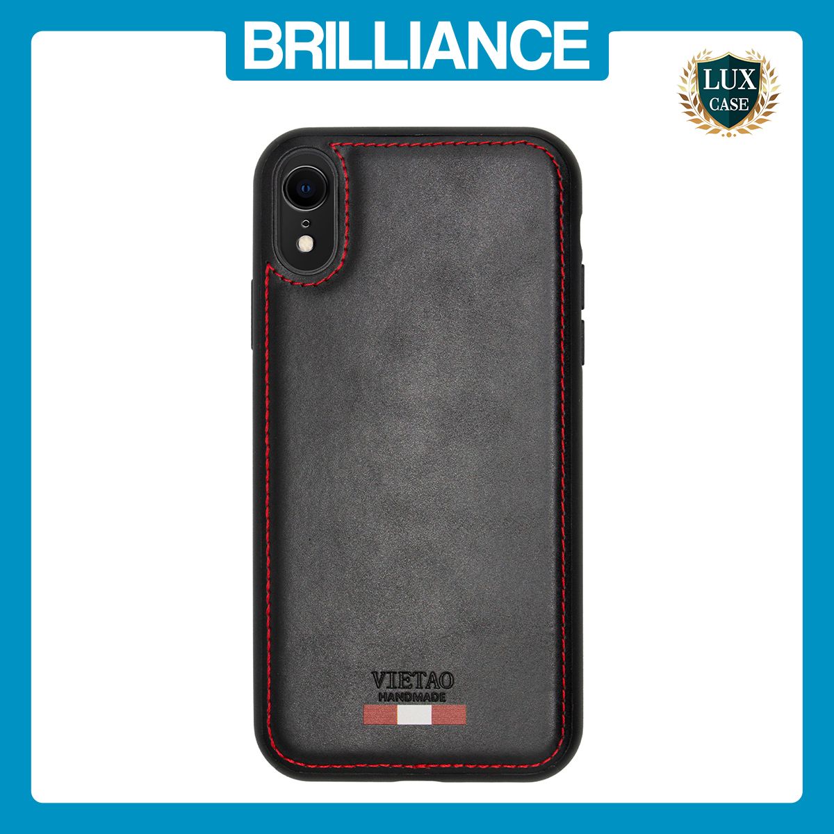 Brilliance LUX iPhone XR TPU PC Leather Scratch Proof Hybrid Case Black