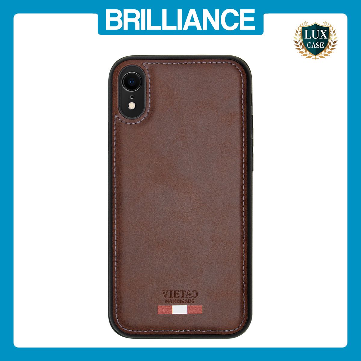 Brilliance LUX iPhone XR TPU PC Leather Scratch Proof Hybrid Case Brown