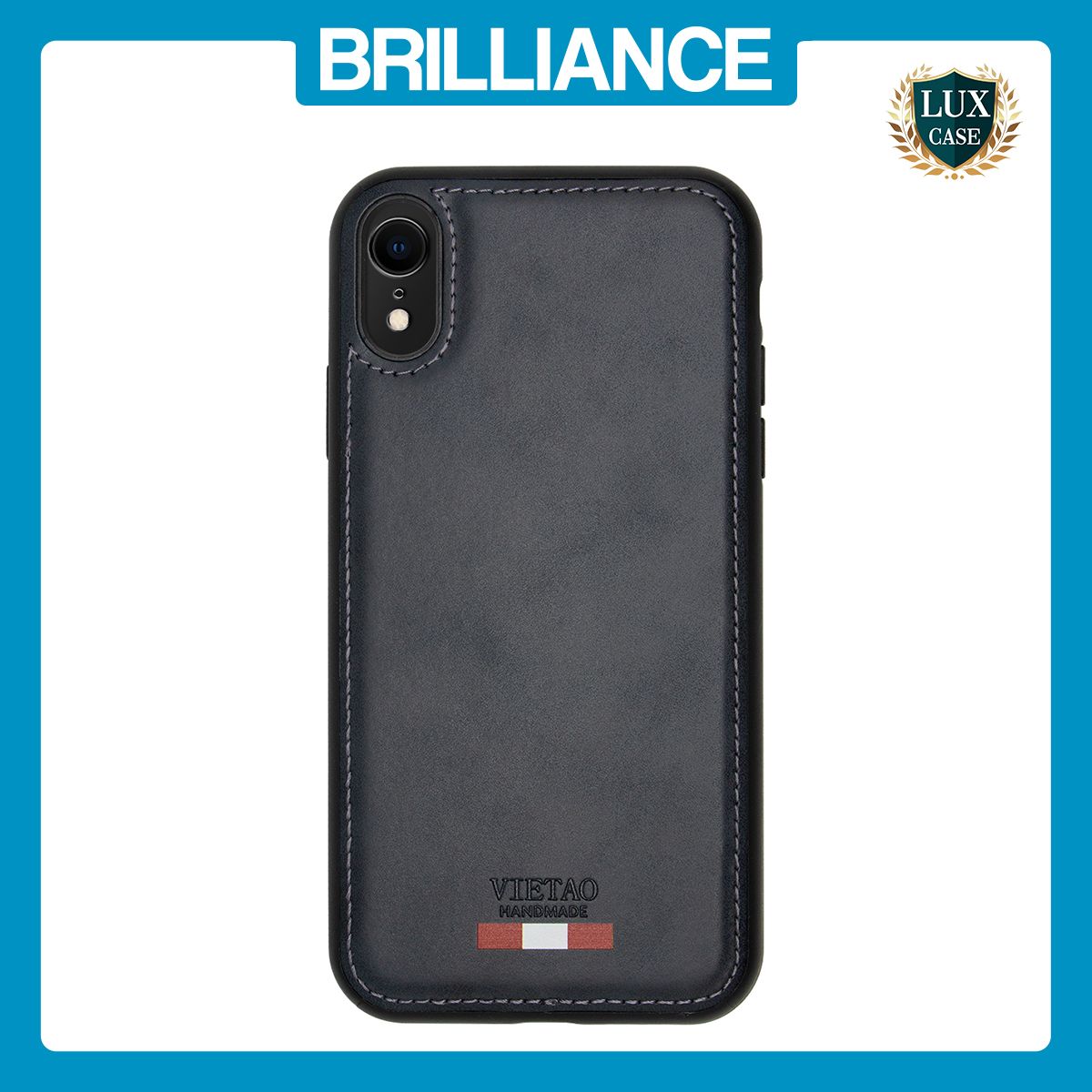 Brilliance LUX iPhone XR TPU PC Leather Scratch Proof Hybrid Case Blue