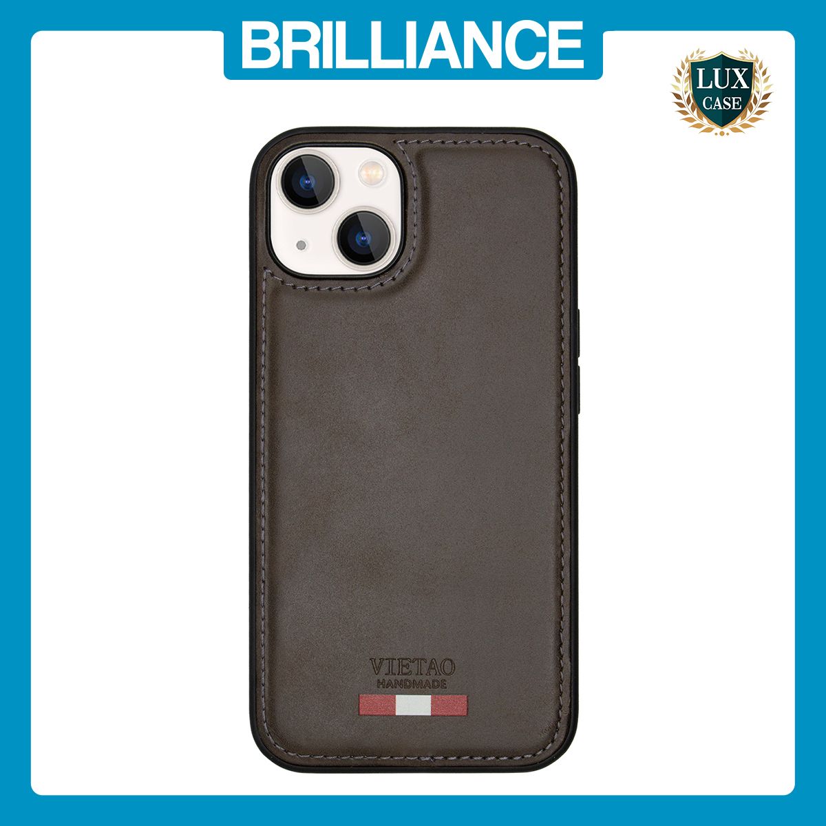 Brilliance LUX iPhone 15 TPU PC Leather Scratch Proof Hybrid Case Green