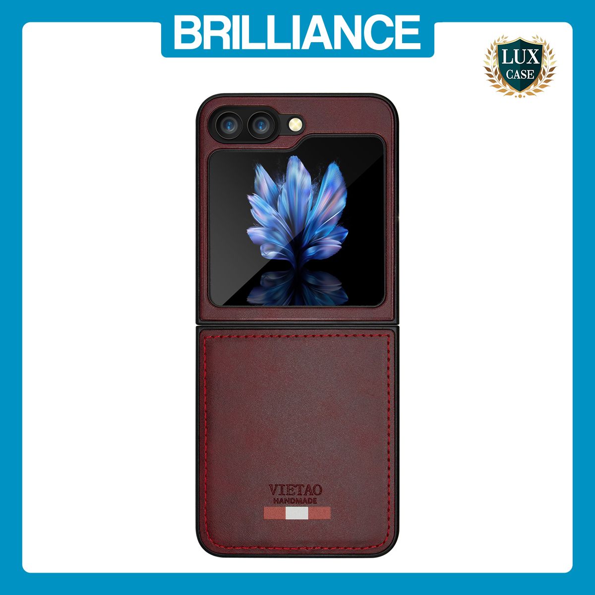 Brilliance LUX Samsung Flip5 TPU PC Leather Scratch Proof Hybrid with folding Case Burgundy