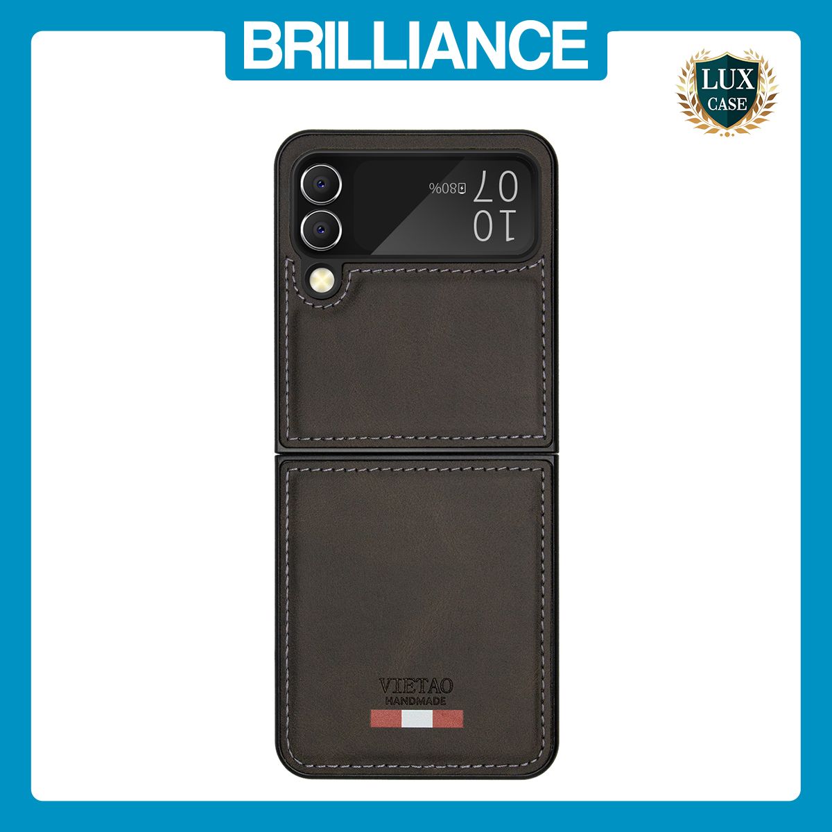 Brilliance LUX Samsung Flip4 TPU PC Leather Scratch Proof Hybrid with folding Case Green