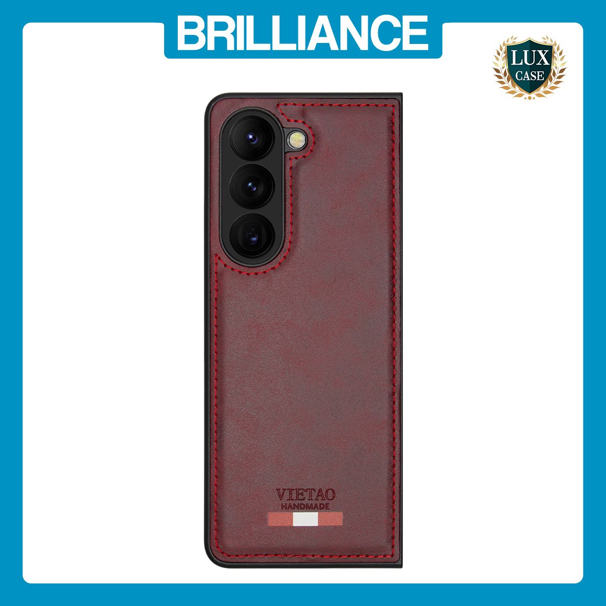 Brilliance LUX Samsung Fold5 TPU PC Leather Scratch Proof Hybrid Case Burgundy