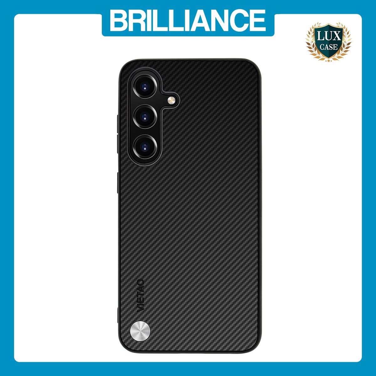 Brilliance LUX Samsung A14 5G PC Carbon Fiber Leather with folding Case Black