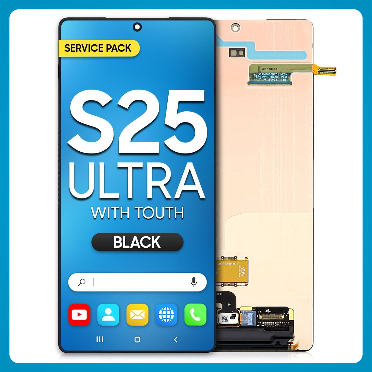 Samsung S25 Ultra 5G LCD with Touch Black SERVICE PACK
