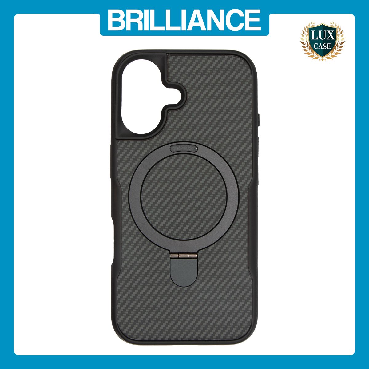 Brilliance LUX iPhone 16 Plus TPU+PC Magnetic Airbag Anti-fall Phone Case  Black