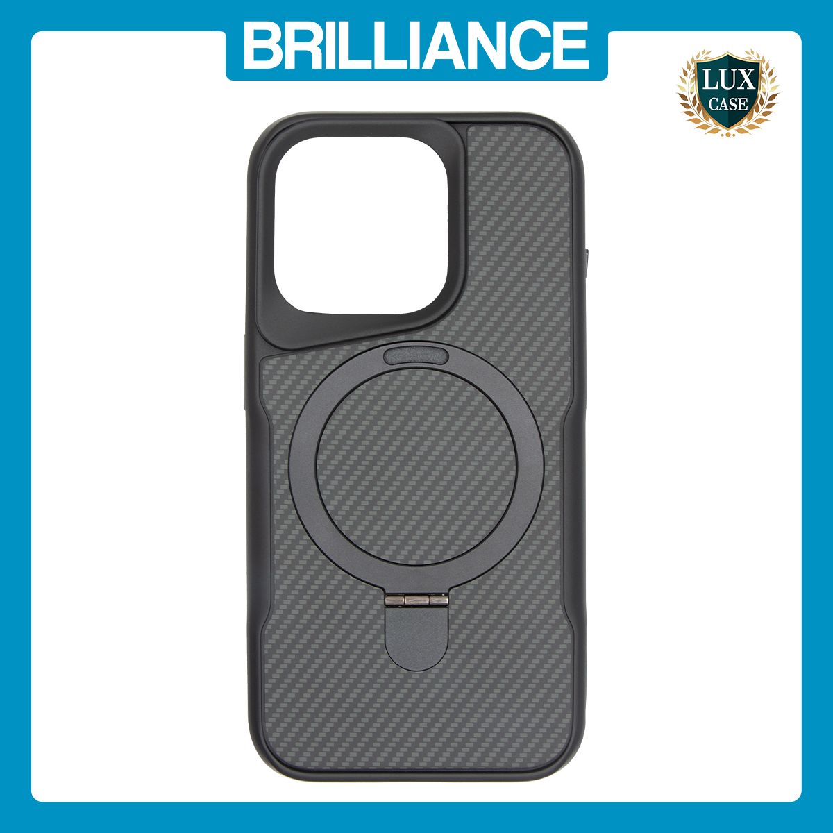 Brilliance LUX iPhone 16 Pro Max TPU+PC Magnetic Airbag Anti-fall Phone Case Black