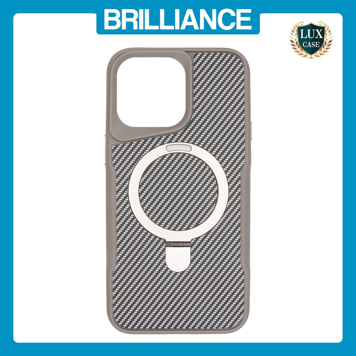 Brilliance LUX iPhone 16 Pro Max TPU+PC Magnetic Airbag Anti-fall Phone Case Grey