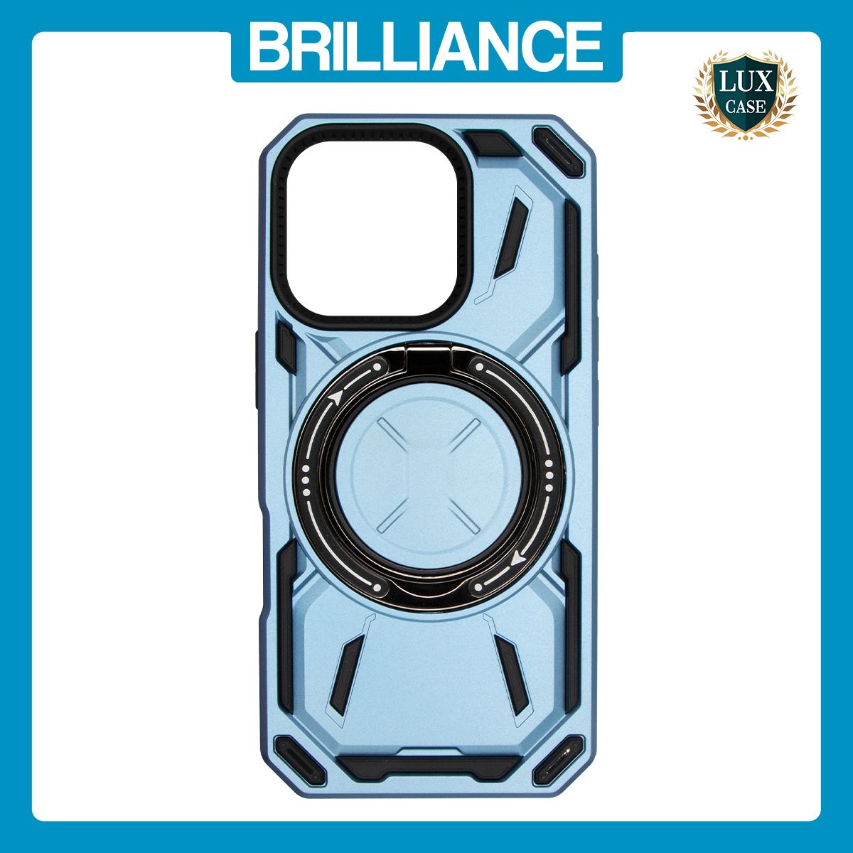 Brilliance LUX iPhone 16 Pro Magsafe Full Body Rugged Case Metallic Light Blue