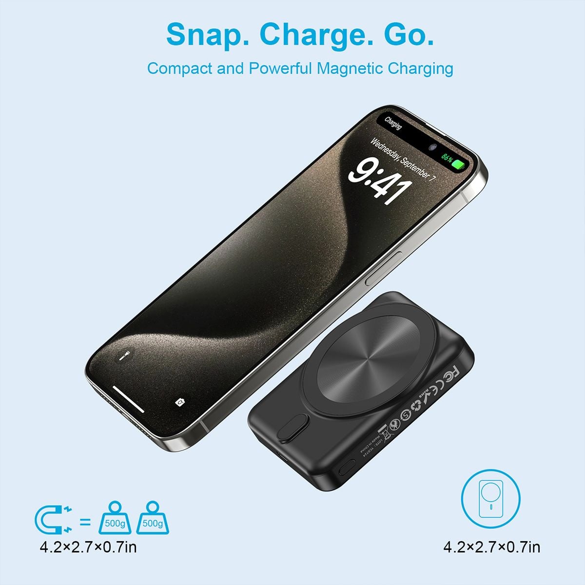 TRUSMI Wireless Power Bank Black PB08-011 (20W) (5000mAh)