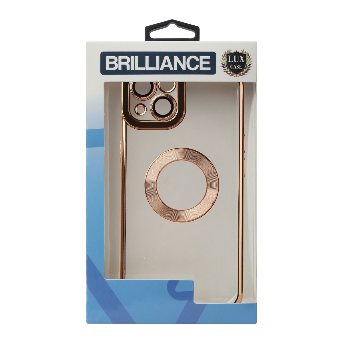 Brilliance LUX For iPhone 14 CD Pattern Plating Case + Lens Film Gold