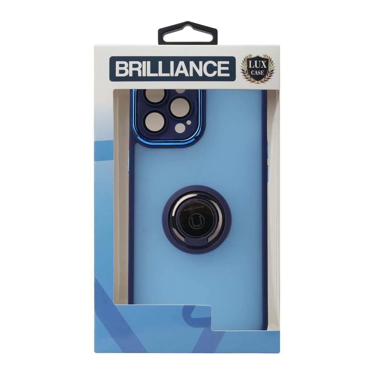 Brilliance LUX For iPhone 13 Pro Max 3D Electroplating with camera protector and Ringstand Case Blue
