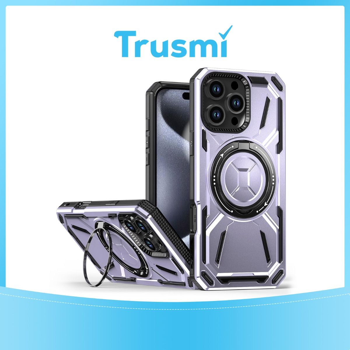 TRUSMI iPhone 13/14 TPU+PC Magnetic Mech Master Phone Case Purple