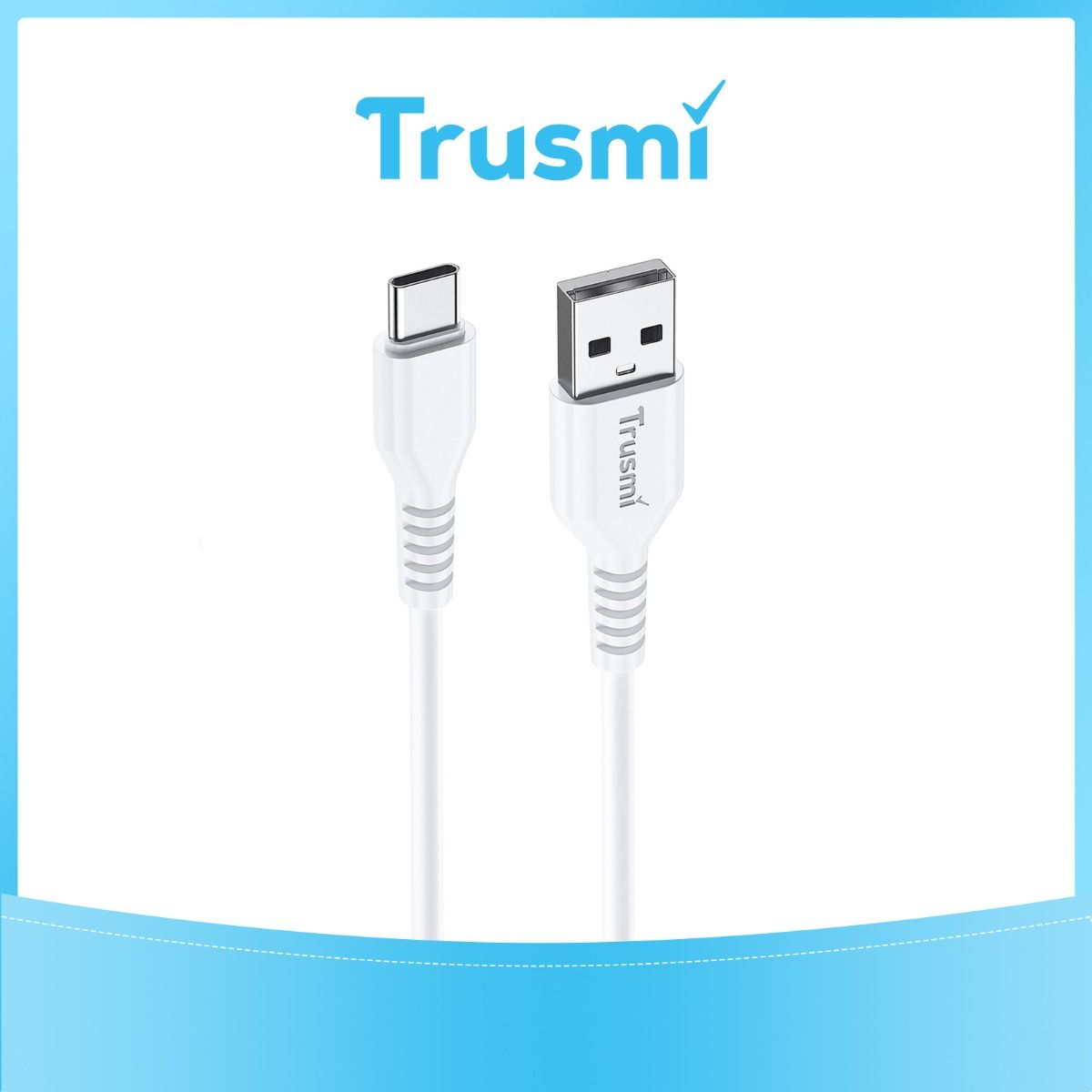 TRUSMI 3A USB To Type C Charging Cable White 1M