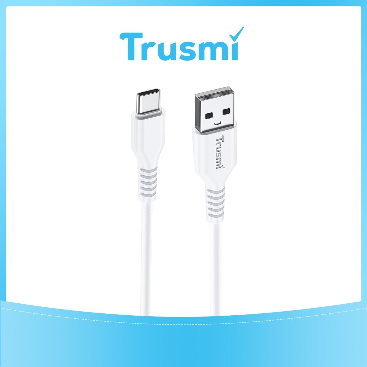 TRUSMI 3A USB To Type C Charging Cable White 2M