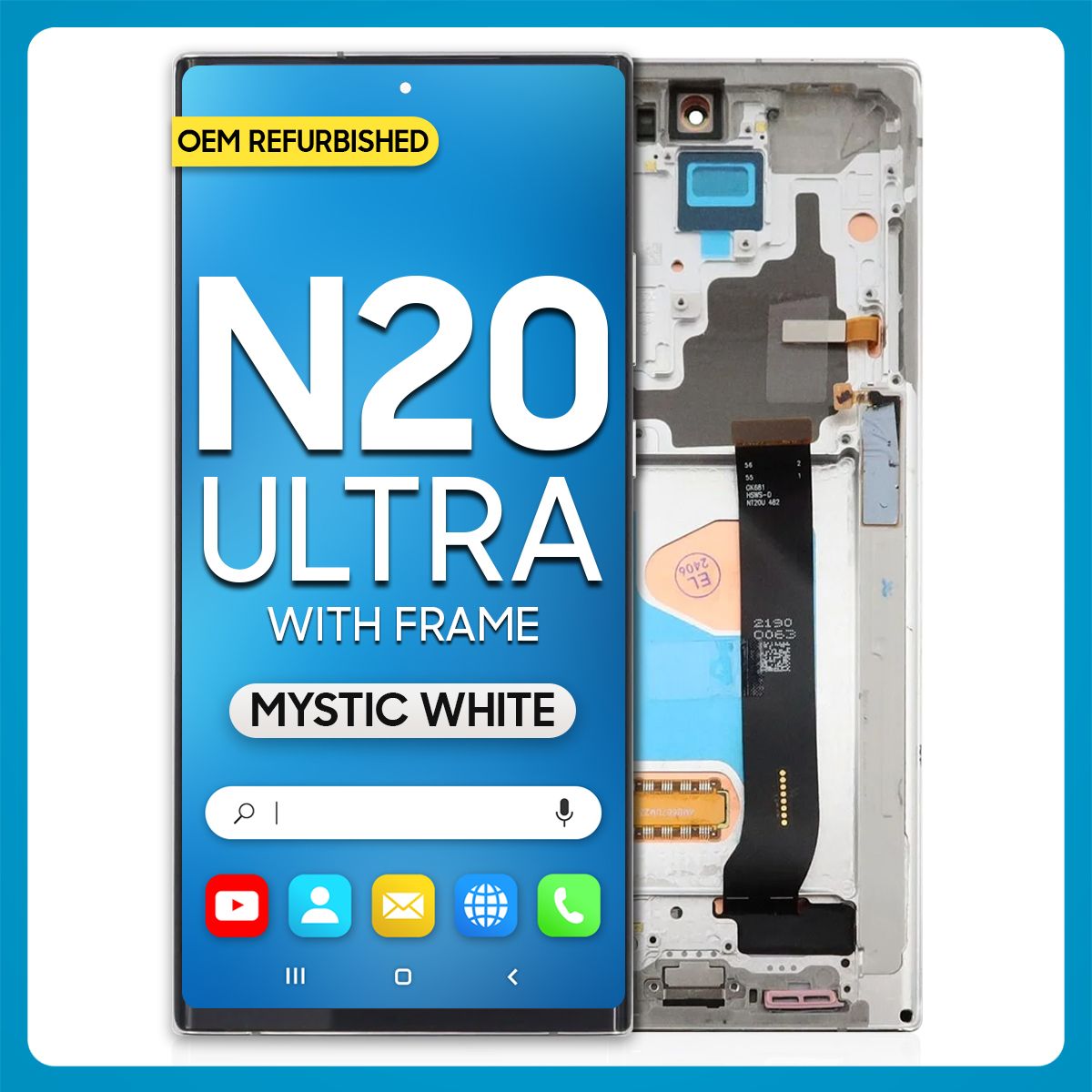 Samsung Note 20 Ultra 5G LCD with Touch + Frame Mystic White (Refurbished)