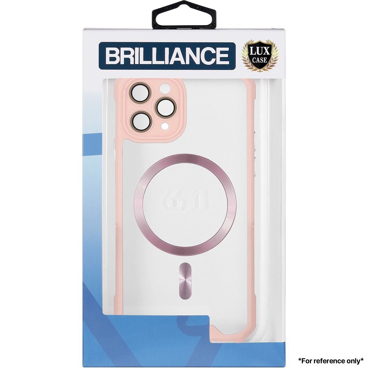 Brilliance LUX for Iphone 14 Pro Max Cow horn shell with CD lens film (electroplated button+dual color glass film) Case Pink
