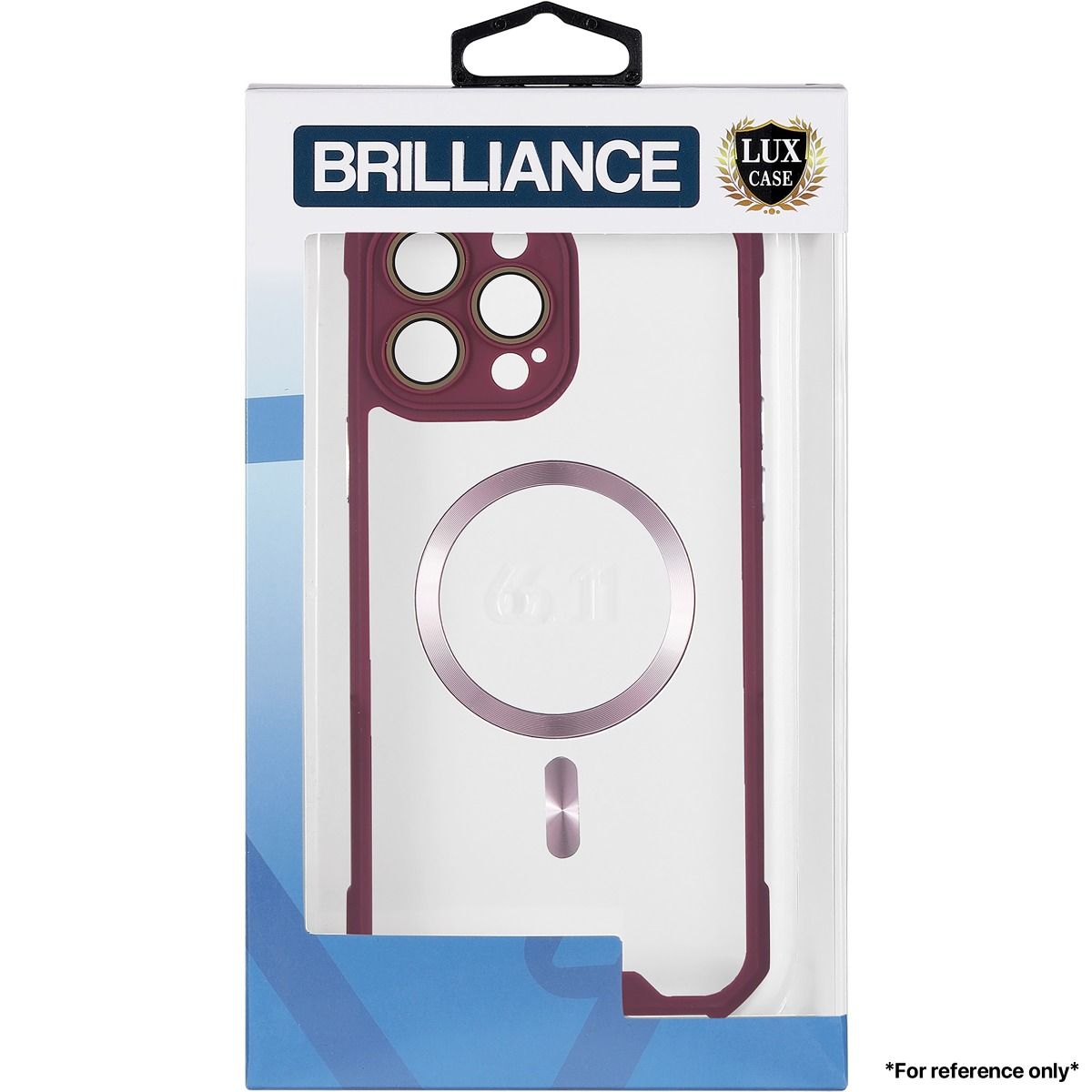 Brilliance LUX for Iphone 12 Cow horn shell with CD lens film (electroplated button+dual color glass film) Case Red