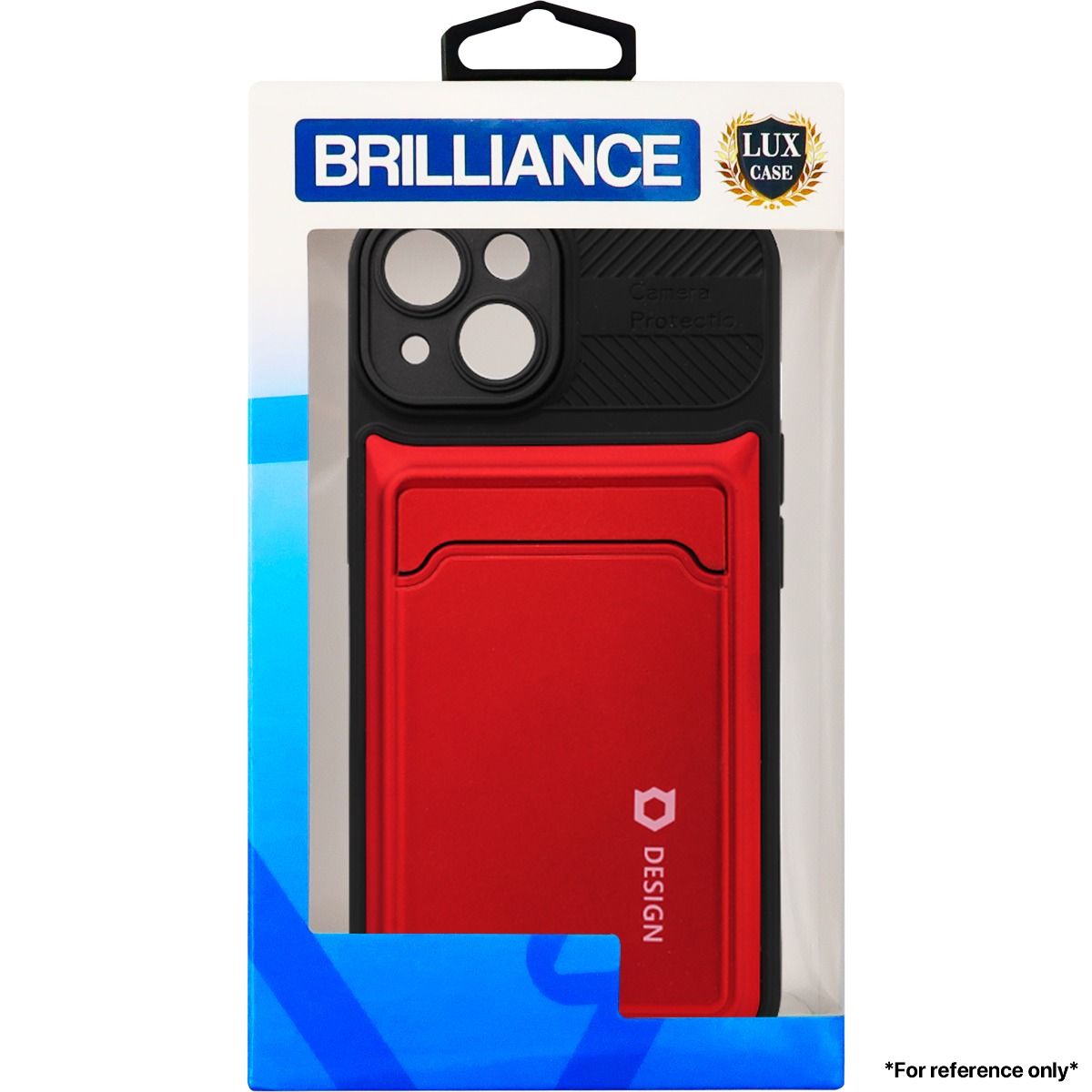 Brilliance LUX For iPhone 14 Pro Max Eagle Eye Card Holder Case Red and Black