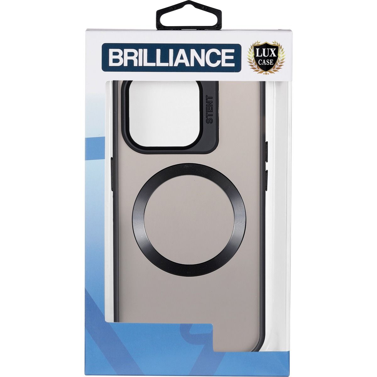 Brilliance LUX iPhone 15 Plus Lens holder transparent CD pattern Case Black