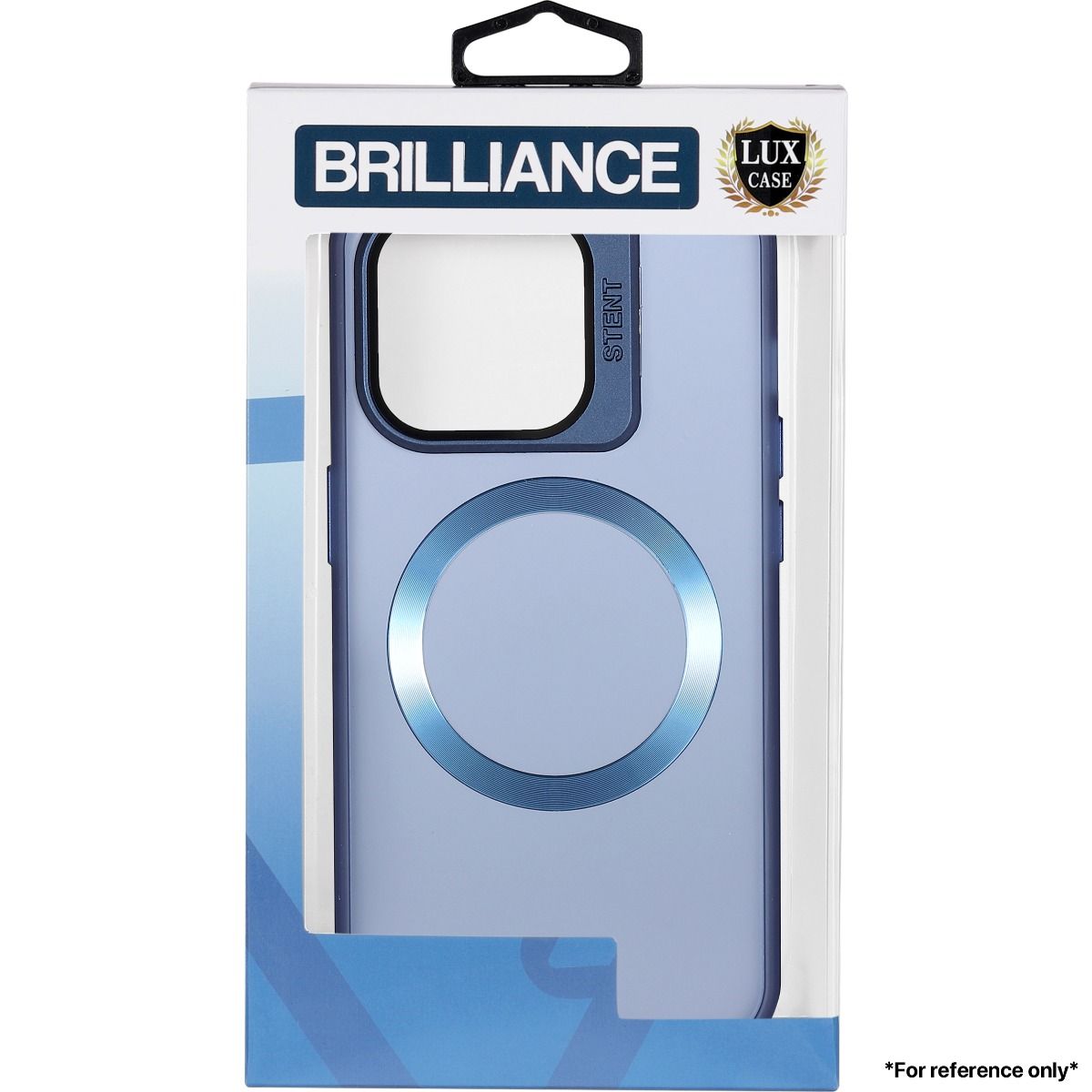 Brilliance LUX iPhone 15 Lens holder transparent CD pattern Case Blue