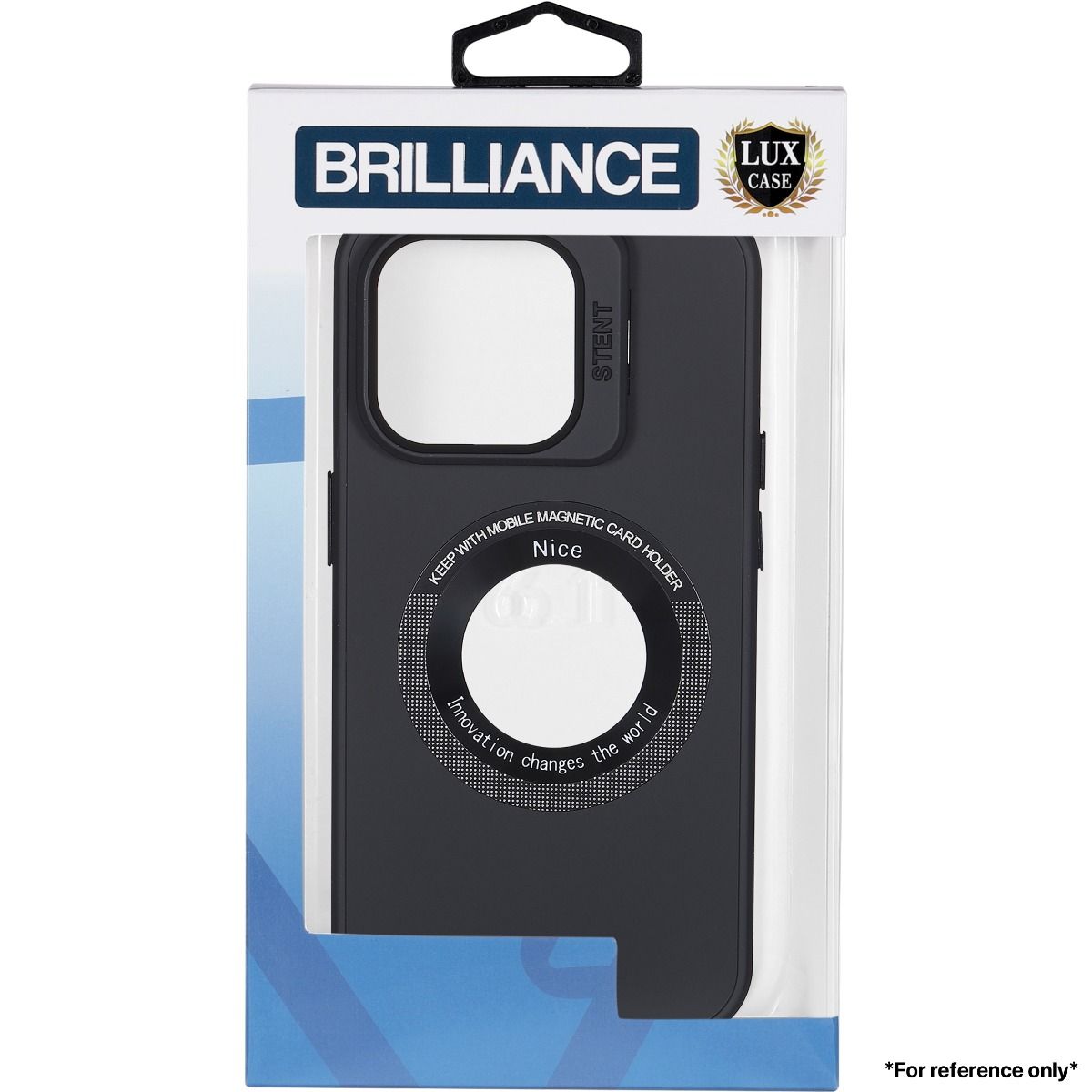 Brilliance LUX iPhone 15 Lens holder solid color + iron plate + magnifying glass Case Black
