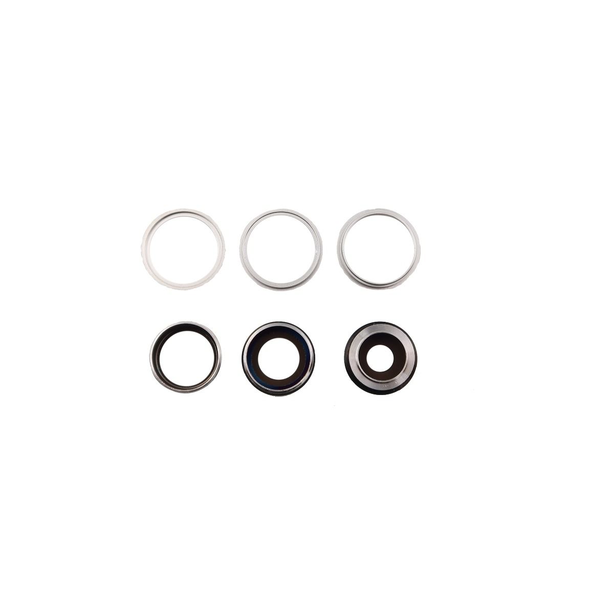 iPhone 14 Pro Back Camera Lens + Bracket Silver With Adhesive