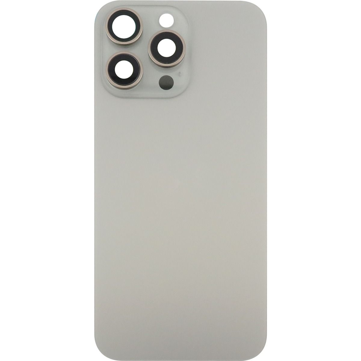 iPhone 15 Pro Max Back Glass W/Steel Plate Natural Titanium (OEM PULL)