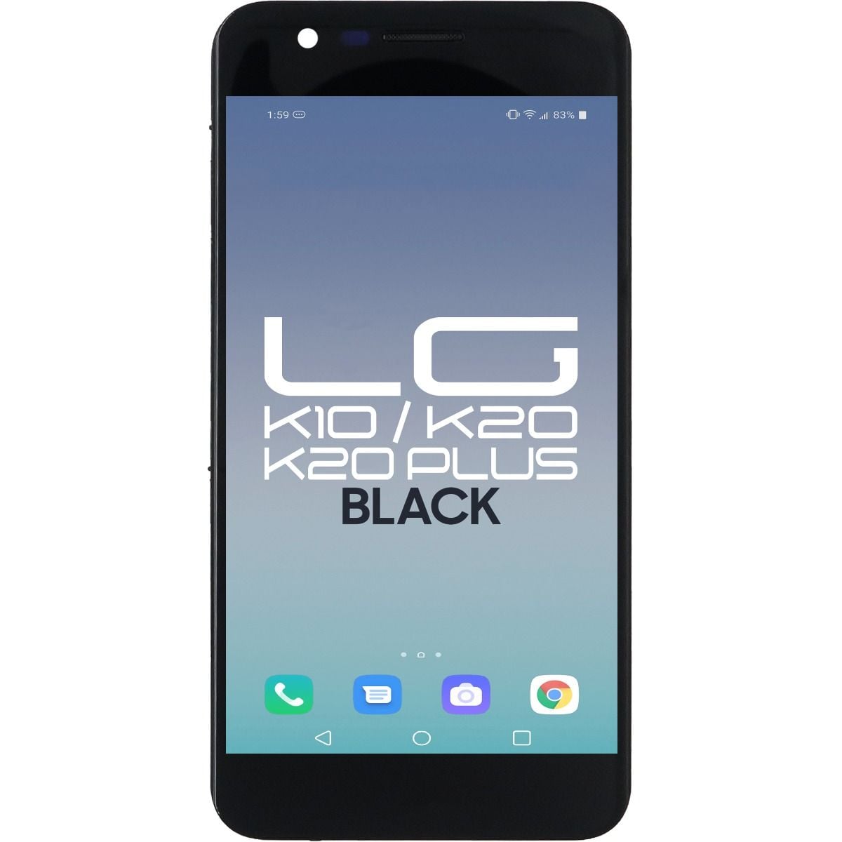 LG K10 (2017) / K20 / K20 Plus LCD with Touch + Frame Black